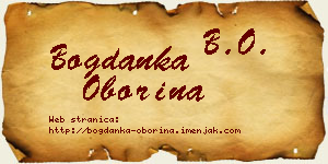 Bogdanka Oborina vizit kartica